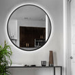 Біле кругле дзеркало з підсвічуванням 800 мм
