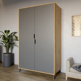 Шкаф двухдверный с черными ножками М-ЗОН Борн 1200 Дуб Артизан/Антрацит (MZN-031061)