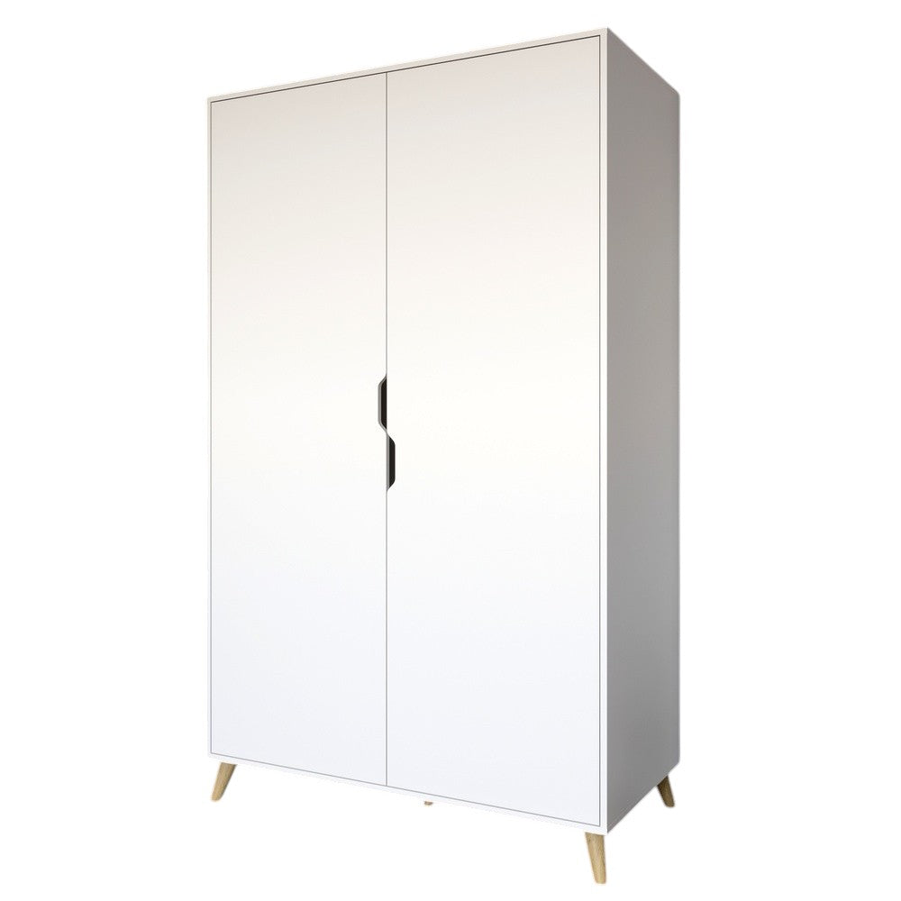 Шкаф двухдверный с ножками цвета светлый орех М-ЗОН Борн 1200 Нимфея Альба (белый) (MZN-031059)