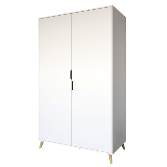 Шкаф двухдверный с ножками цвета светлый орех М-ЗОН Борн 1200 Нимфея Альба (белый) (MZN-031059)