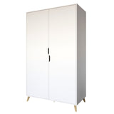 Шкаф двухдверный с ножками цвета светлый орех М-ЗОН Борн 1200 Нимфея Альба (белый) (MZN-031059)