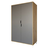 Шкаф двухдверный с белыми ножками М-ЗОН Борн 1200 Дуб Артизан/Антрацит (MZN-031053)