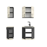 Кухня модульна Эверест Оптима набор №1 Дуб крафт белый+Антрацит 1,8 м (без столешницы) (DTM-5689)