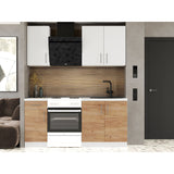 Кухня модульна Эверест Оптима набор №1 Белый+Дуб крафт золотой 1,8 м (без столешницы) (DTM-5691)