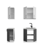 Кухня модульна Эверест Оптима набор №1 Нимфея альба+Антрацит 1,8 м (без столешницы) (DTM-5692)