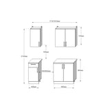 Кухня модульна Эверест Оптима набор №1 Нимфея альба+Антрацит 1,8 м (без столешницы) (DTM-5692)