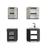 Кухня модульна Эверест Оптима набор №2 Дуб крафт белый+Антрацит 2 м (без столешницы) (DTM-5694)