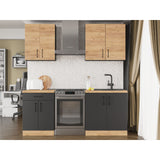 Кухня модульна Эверест Оптима набор №2 Дуб крафт золотой+Антрацит 2 м (без столешницы) (DTM-5695)