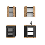 Кухня модульна Эверест Оптима набор №2 Дуб крафт золотой+Антрацит 2 м (без столешницы) (DTM-5695)