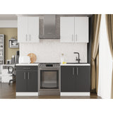 Кухня модульна Эверест Оптима набор №2 Нимфея альба+Антрацит 2 м (без столешницы) (DTM-5697)