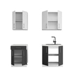 Кухня модульна Эверест Оптима набор №2 Нимфея альба+Антрацит 2 м (без столешницы) (DTM-5697)