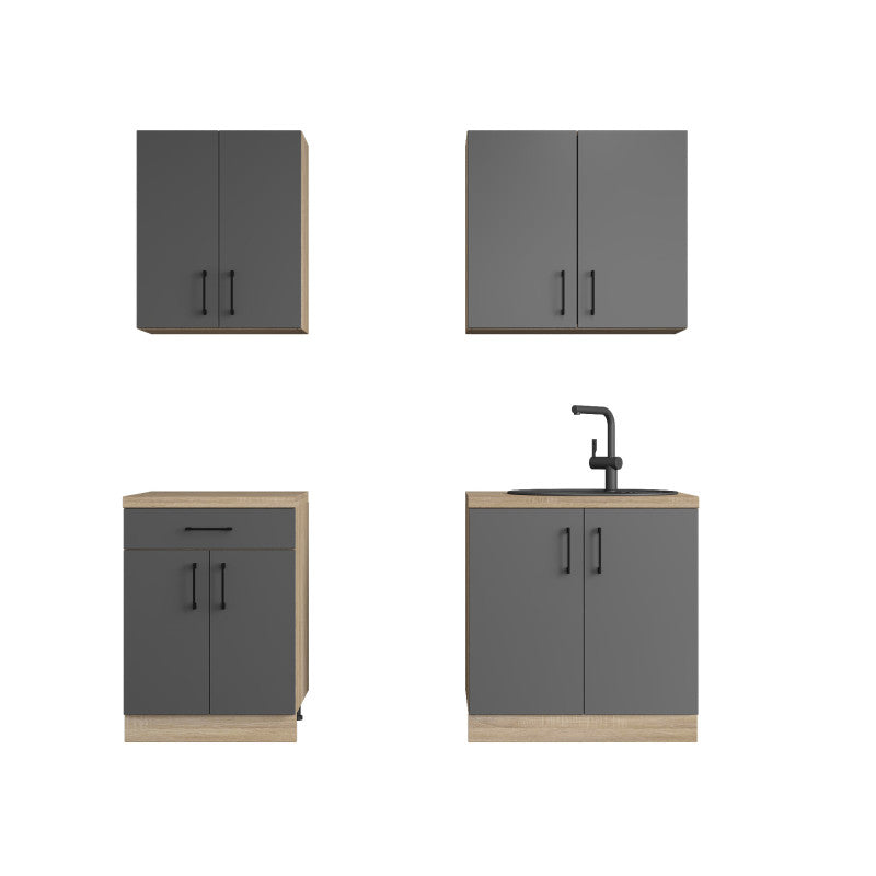 Кухня модульна Эверест Оптима набор №2 Графит 2 м (без столешницы) (DTM-5698)