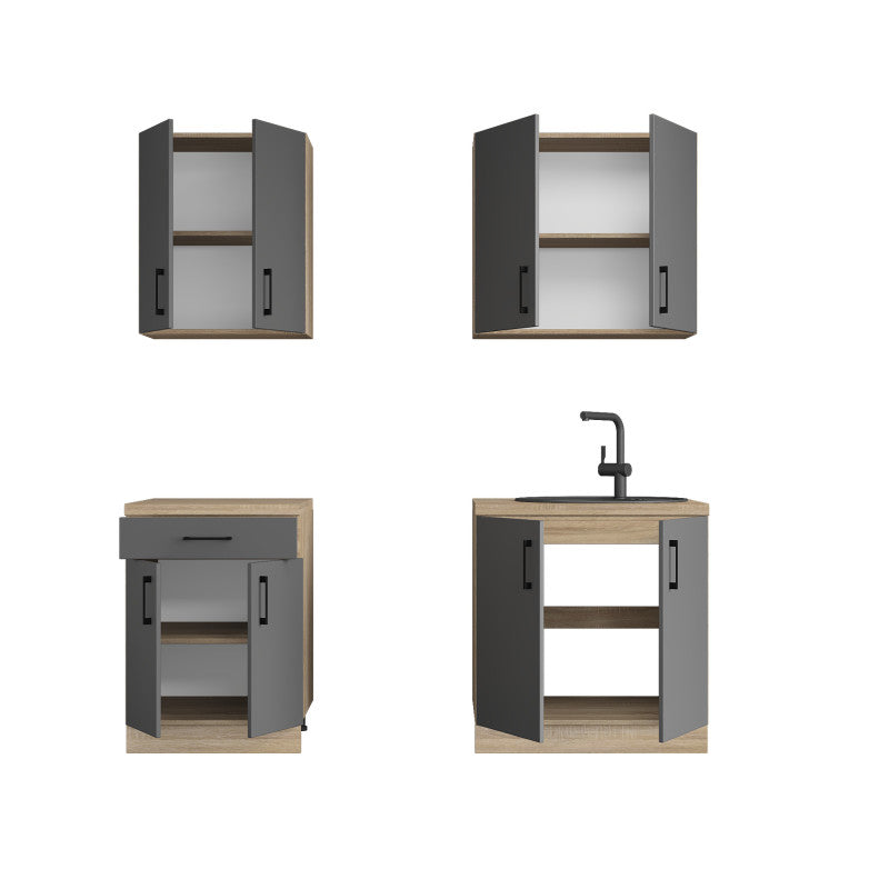Кухня модульна Эверест Оптима набор №2 Графит 2 м (без столешницы) (DTM-5698)