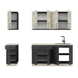 Кухня модульна Эверест Оптима набор №3 Дуб крафт белый+Антрацит 2,6 м (без столешницы) (DTM-5699)