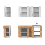 Кухня модульна Эверест Оптима набор №3 Нимфея альба+Дуб крафт золотой 2,6 м (без столешницы) (DTM-5701)