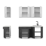 Кухня модульна Эверест Оптима набор №3 Нимфея альба+Антрацит 2,6 м (без столешницы) (DTM-5702)