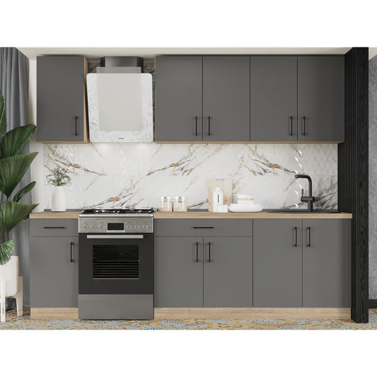 Кухня модульна Эверест Оптима набор №3 Графит 2,6 м (без столешницы) (DTM-5703)