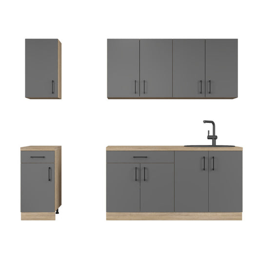 Кухня модульна Эверест Оптима набор №3 Графит 2,6 м (без столешницы) (DTM-5703)