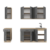 Кухня модульна Эверест Оптима набор №3 Графит 2,6 м (без столешницы) (DTM-5703)