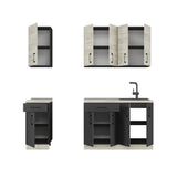 Кухня модульна Эверест Оптима набор №4 Дуб крафт белый+Антрацит 2,2 м (без столешницы) (DTM-5704)