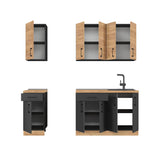 Кухня модульна Эверест Оптима набор №4 Дуб крафт золотой+Антрацит 2,2 м (без столешницы) (DTM-5705)