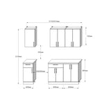 Кухня модульна Эверест Оптима набор №4 Дуб крафт золотой+Антрацит 2,2 м (без столешницы) (DTM-5705)