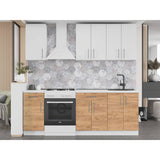 Кухня модульна Эверест Оптима набор №4 Нимфея альба+Дуб крафт золотой 2,2 м (без столешницы) (DTM-5706)