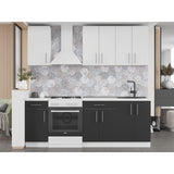 Кухня модульна Эверест Оптима набор №4 Нимфея альба+Антрацит 2,2 м (без столешницы) (DTM-5707)