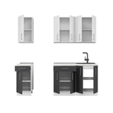 Кухня модульна Эверест Оптима набор №4 Нимфея альба+Антрацит 2,2 м (без столешницы) (DTM-5707)