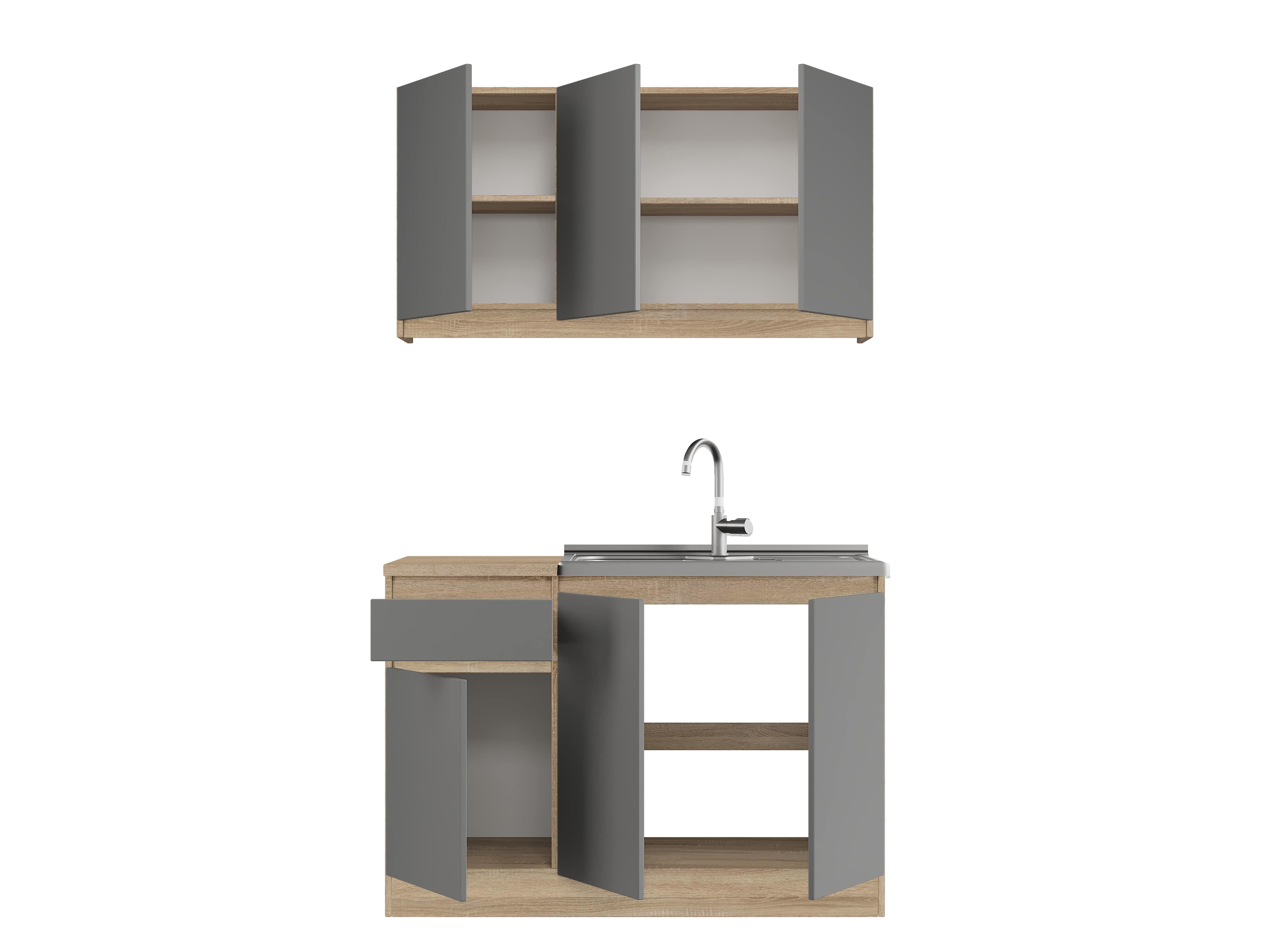 Кухня модульна Эверест Оптима набор №5 Графит 1,2 м (без столешницы) (DTM-5710)