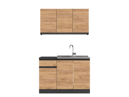 Кухня модульна Эверест Оптима набор №5 Дуб крафт золотой 1,2 м (без столешницы) (DTM-5711)