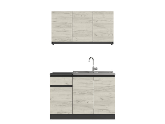 Кухня модульна Эверест Оптима набор №5 Дуб крафт белый 1,2 м (без столешницы) (DTM-5712)