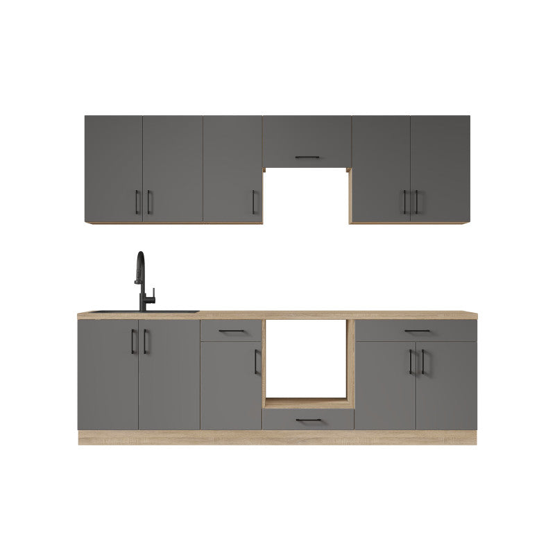 Кухня модульна Эверест Оптима набор №6 Графит 2,6 м (без столешницы) (DTM-5714)