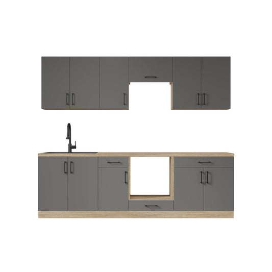 Кухня модульна Эверест Оптима набор №6 Графит 2,6 м (без столешницы) (DTM-5714)