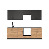 Кухня модульна Эверест Оптима набор №6 Антрацит+Дуб крафт золотой 2,6 м (без столешницы) (DTM-5715)