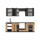 Кухня модульна Эверест Оптима набор №6 Антрацит+Дуб крафт золотой 2,6 м (без столешницы) (DTM-5715)