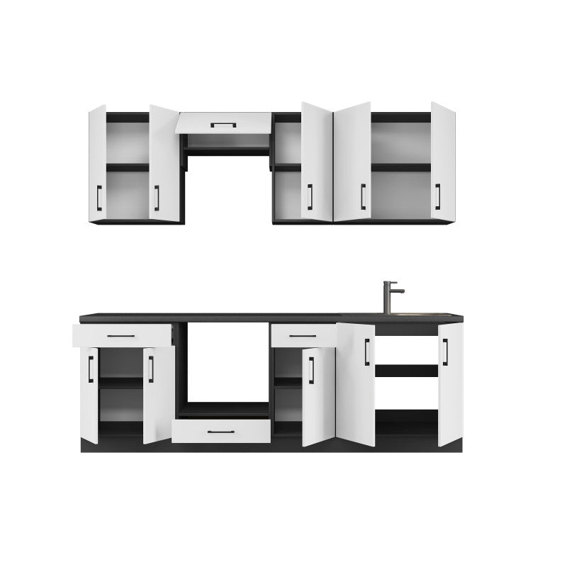 Кухня модульна Эверест Оптима набор №7 Белый 2,4 м (без столешницы) (DTM-5718)