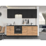 Кухня модульна Эверест Оптима набор №7 Антрацит+Дуб крафт золотой 2,4 м (без столешницы) (DTM-5719)