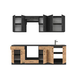 Кухня модульна Эверест Оптима набор №7 Антрацит+Дуб крафт золотой 2,4 м (без столешницы) (DTM-5719)