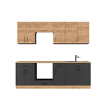 Кухня модульна Эверест Оптима набор №7 Дуб крафт золотой+Антрацит 2,4 м (без столешницы) (DTM-5720)