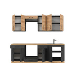 Кухня модульна Эверест Оптима набор №7 Дуб крафт золотой+Антрацит 2,4 м (без столешницы) (DTM-5720)