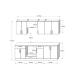 Кухня модульна Эверест Оптима набор №7 Дуб крафт золотой+Антрацит 2,4 м (без столешницы) (DTM-5720)