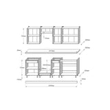 Кухня модульна Эверест Оптима набор №7 Дуб крафт золотой+Антрацит 2,4 м (без столешницы) (DTM-5720)