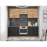 Кухня модульна Эверест Оптима набор №8 Дуб крафт золотой+Антрацит 2,2 м (без столешницы) (DTM-5721)