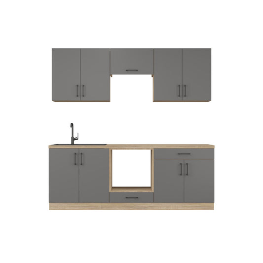 Кухня модульна Эверест Оптима набор №8 Графит 2,2 м (без столешницы) (DTM-5722)
