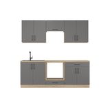 Кухня модульна Эверест Оптима набор №8 Графит 2,2 м (без столешницы) (DTM-5722)