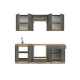 Кухня модульна Эверест Оптима набор №8 Графит 2,2 м (без столешницы) (DTM-5722)