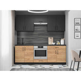 Кухня модульна Эверест Оптима набор №8 Антрацит+Дуб крафт золотой 2,2 м (без столешницы) (DTM-5723)