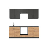 Кухня модульна Эверест Оптима набор №8 Антрацит+Дуб крафт золотой 2,2 м (без столешницы) (DTM-5723)