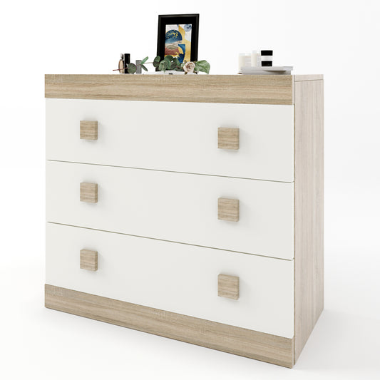 Комод Эверест на 3 ящика Соната-1 80х38х75 дуб сонома + белый (DTM-2044)